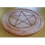 Large Wooden Crystal Healing Grid with Six Quartz Points